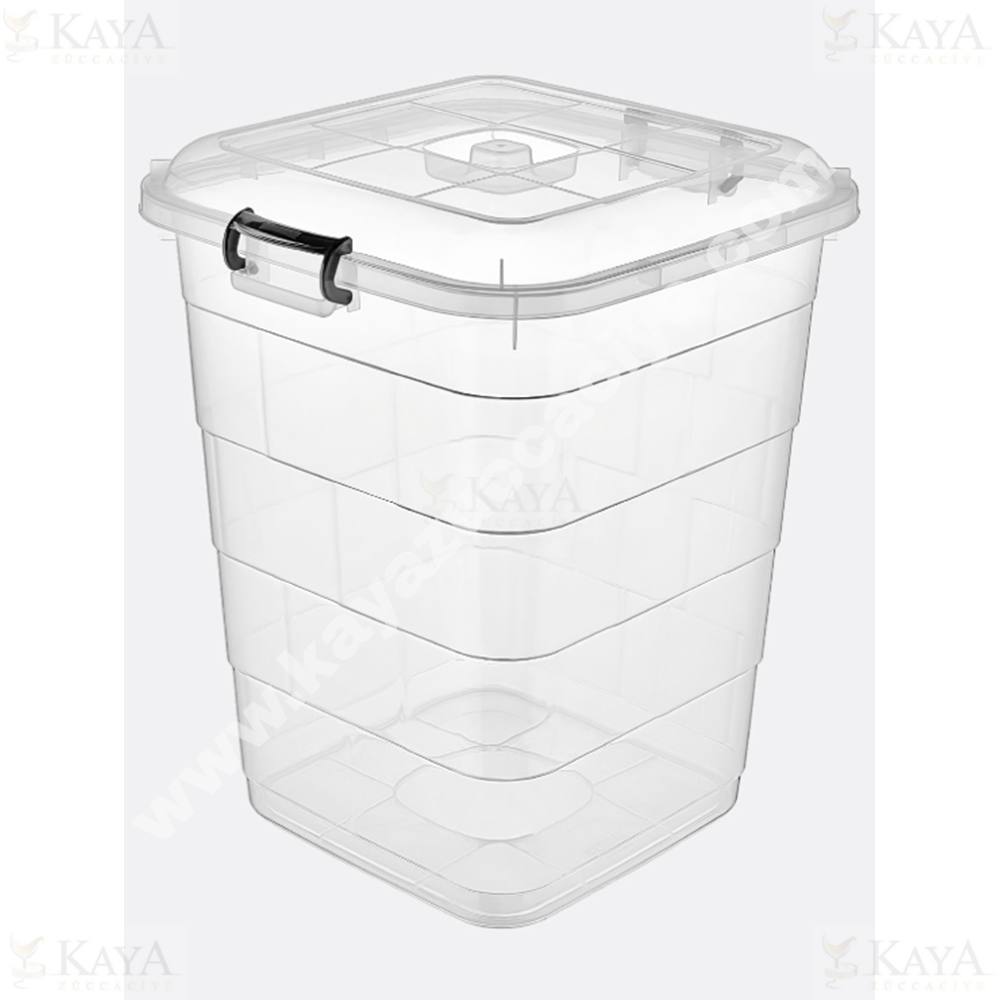 BURSEV TETRİS BAKLİYAT KOVASI KARE ŞEFFAF 75 LT 1*10