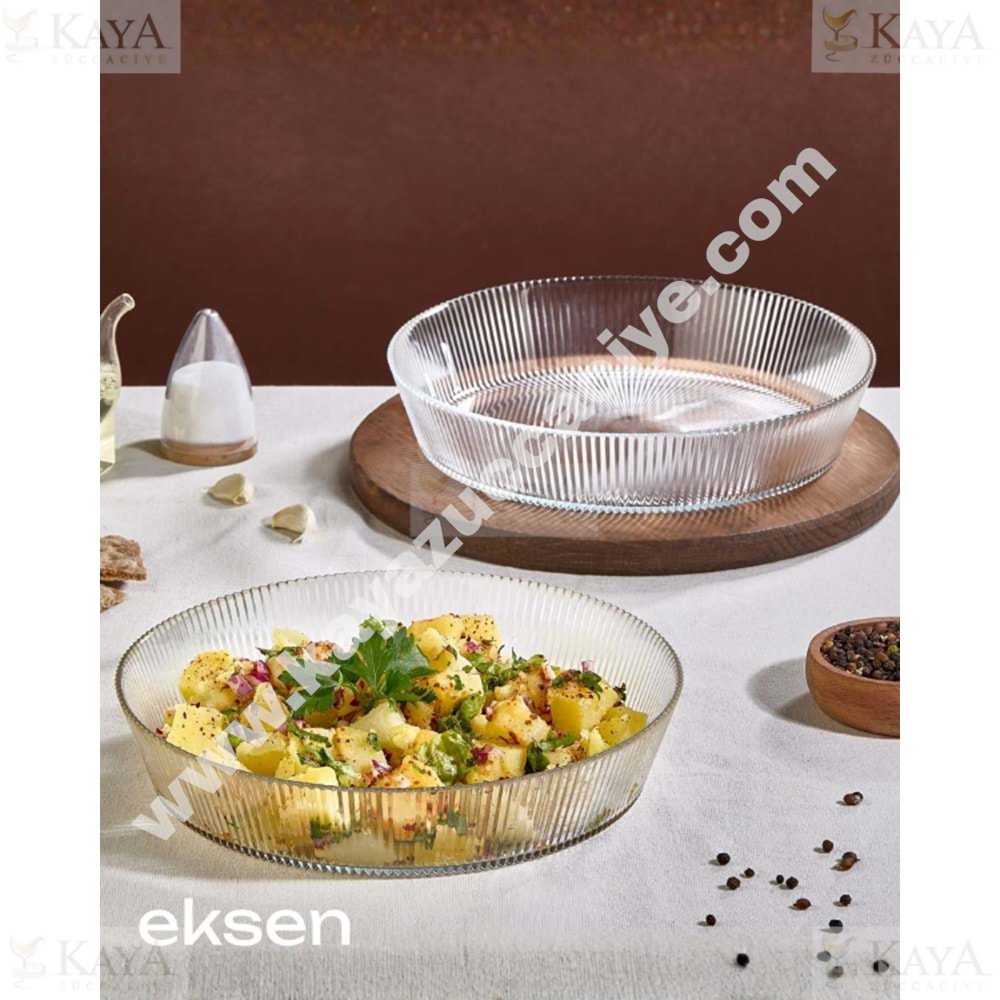 ALN EKS CAM DİK KENARLI SALATA KASESİ 2 Lİ SADE 25 CM 1*6