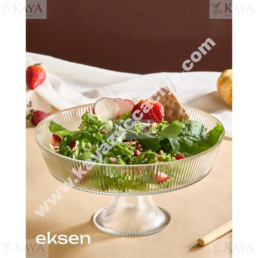 ALN EKS CAM AYAKLI SALATA KASESİ 25 CM EKS-1017 1*12