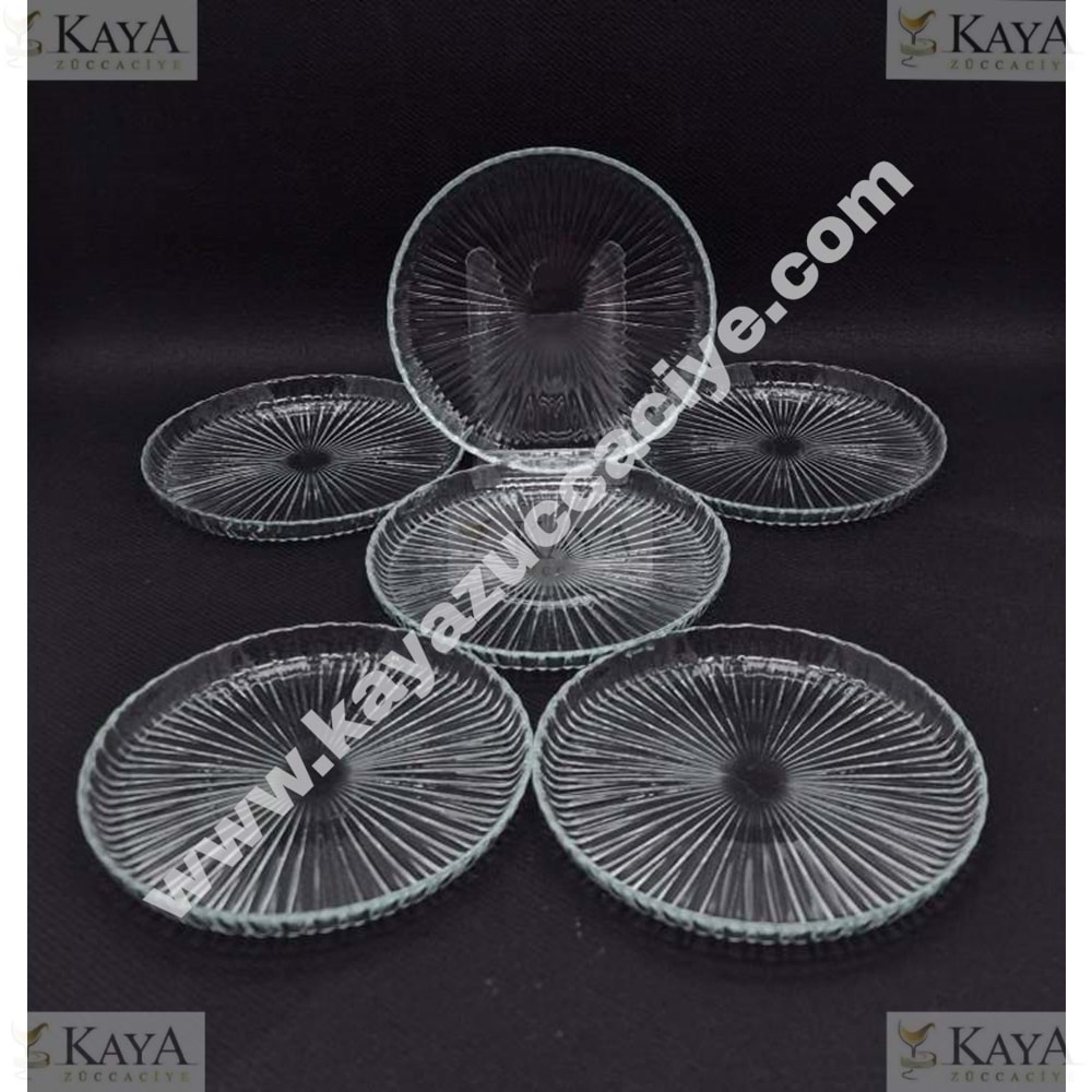 AKGÜL DİK KENARLI RİVA 14 CM 6 LI CAM TABAK 1*12