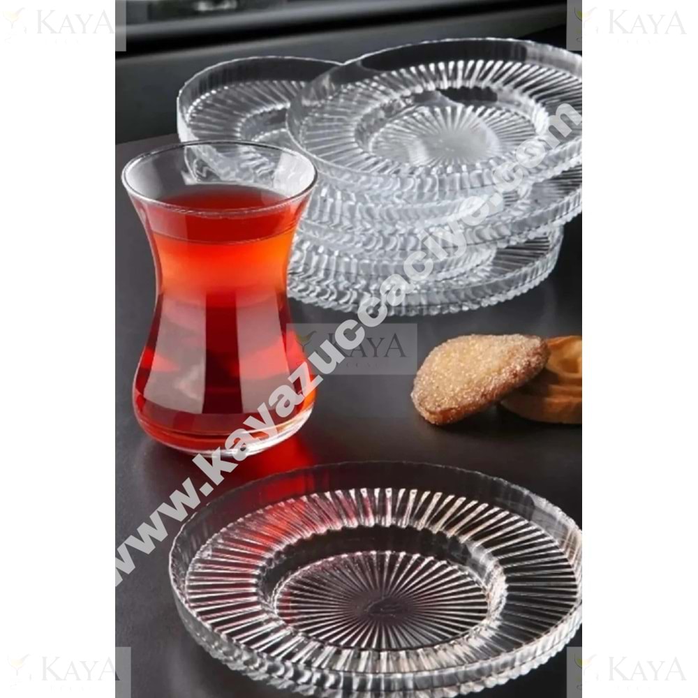 GLASSCOM RİVA DESEN 12 CM ÇAY TABAĞI 1*10