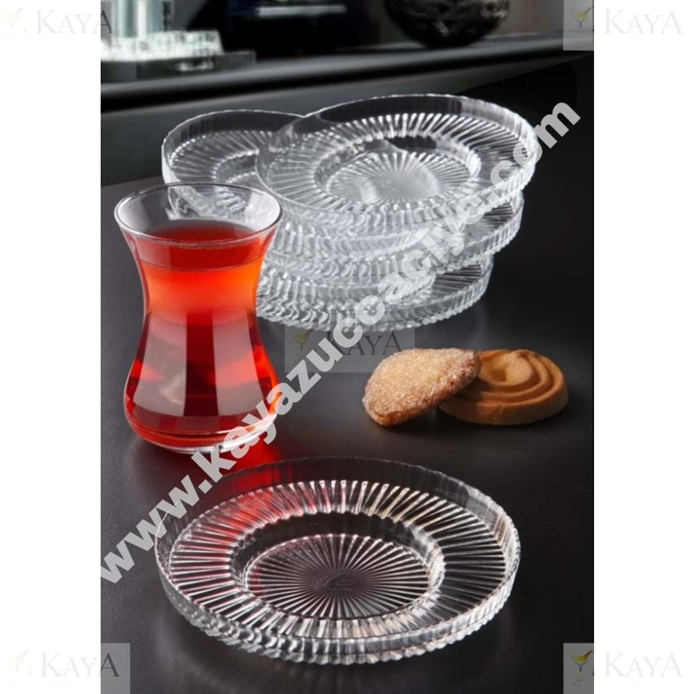 GLASSCOM CAM ÇAY TABAĞI ELENA 12 CM 1*10