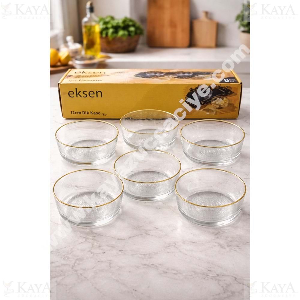 ALN EKS CAM RİMLİ 12 CM DİK KASE 6 LI PAKET 1*12