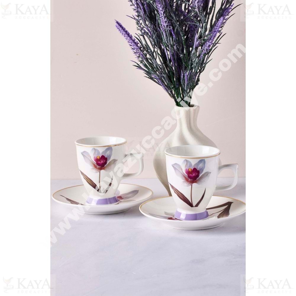 PEROTTİ PORSELEN 2 Lİ KAHVE FİNCAN TK. BEGONVİL1*12