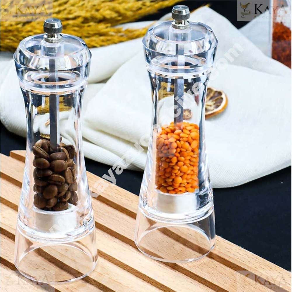 HEREVİN AKRİLİK BAHARATLIK ÖĞÜTÜCÜ DEĞİRMEN 16,5 CM 1*12