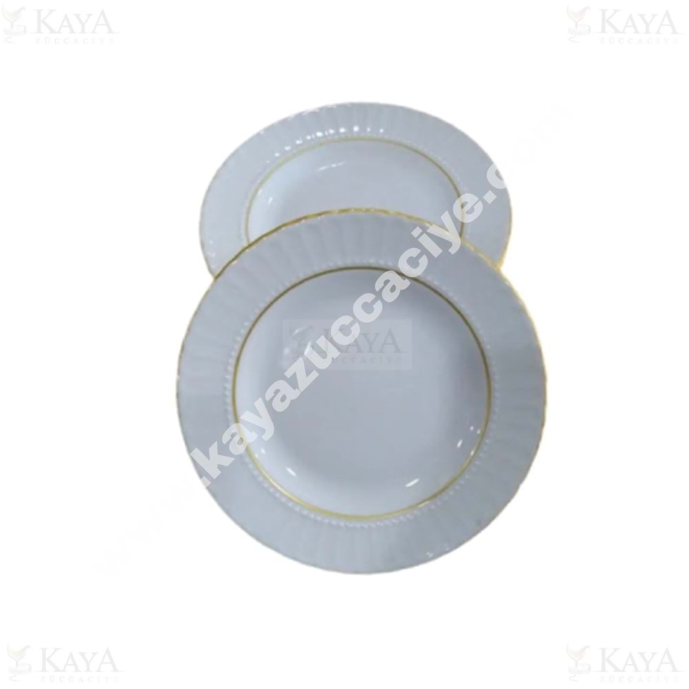 PORLAND YEMEK TABAĞI 19 CM 2F BOYA YALDIZ ADET 1*6