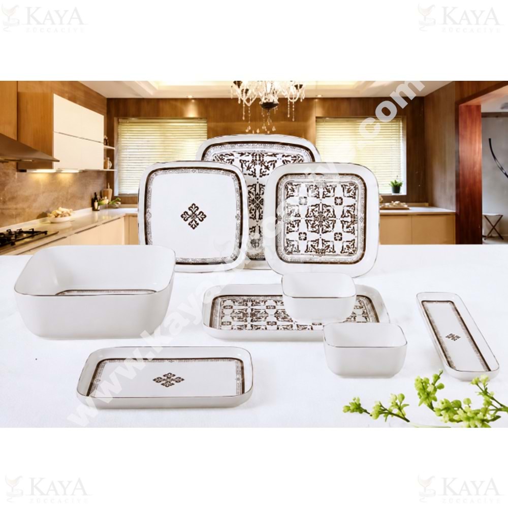 MTR PORSELEN YEMEK TAKIMI 45 PARÇA KARE 1*1