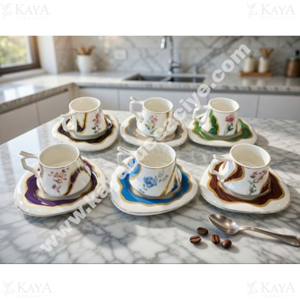 MTR PORSELEN KAHVE FİNCAN TAKIMI 6 LI 1*12