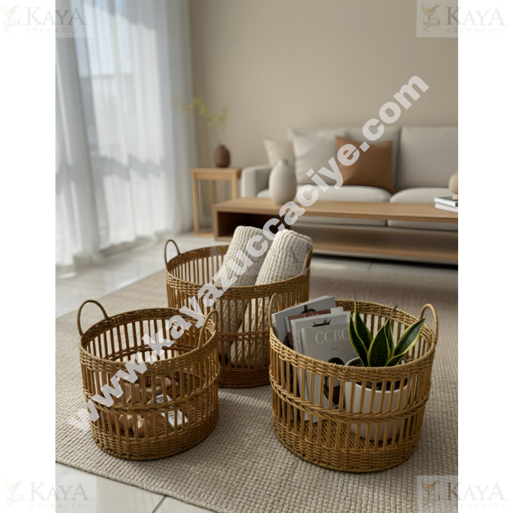 MTR SEPET 3 LÜ HASIR ÖRME YUVARLAK 24-26-31 CM 1*2