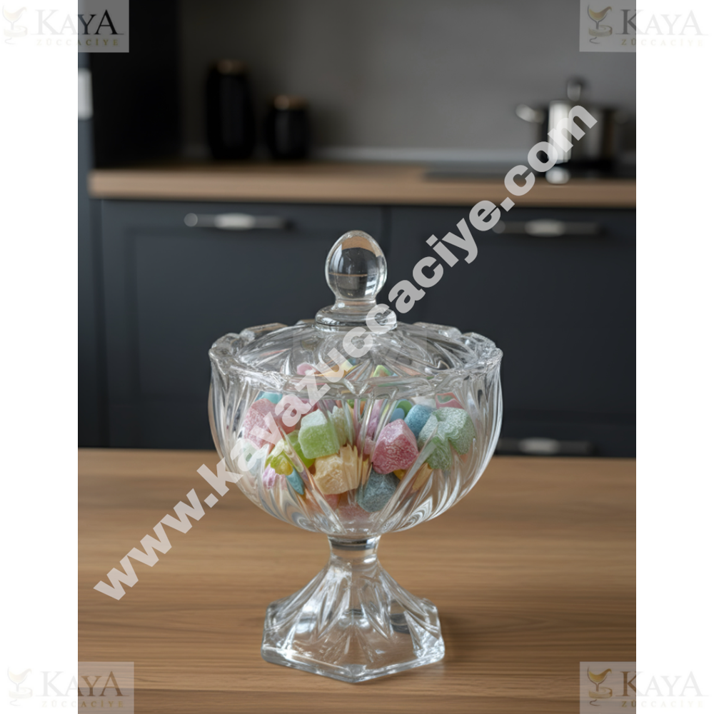 MTR CAM ŞEKERLİK YESİNK GLASSJAR AYAKLI TG1038 15 CM 1*36