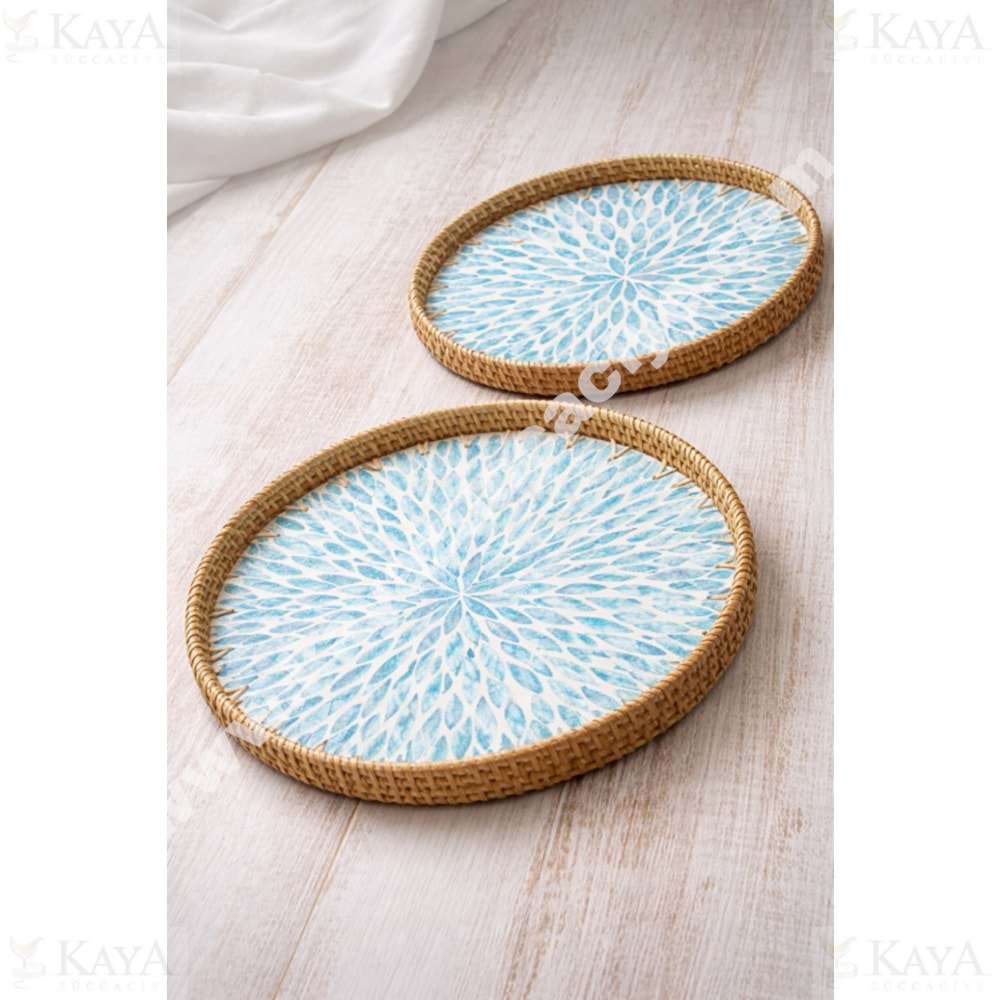 MTR HASIR TEPSİ DESENLİ YUVARLAK 2 Lİ 30-35 CM CM 1*24