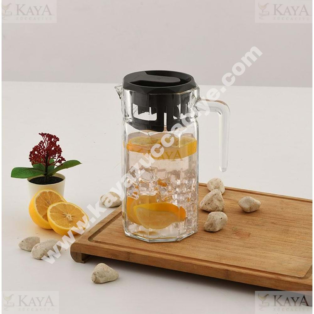 PAŞABAHÇE SÜRAHİ KÖŞEM SÜRAHİ GRİ KAPAKLI 1250 CC 1*6