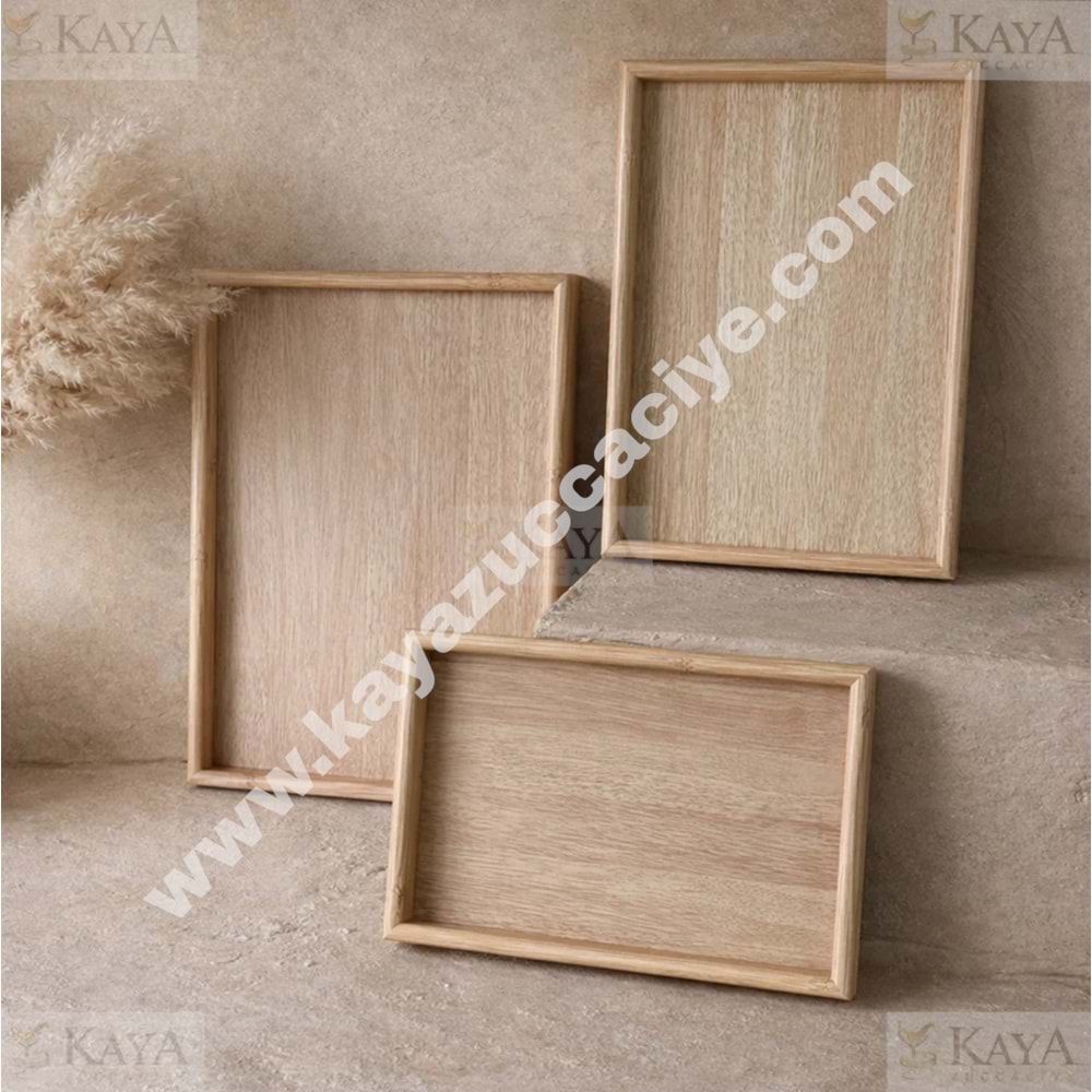 MONA KİTCHENWARE 3 LÜ BAMBU TEPSİ SETİ 1*12