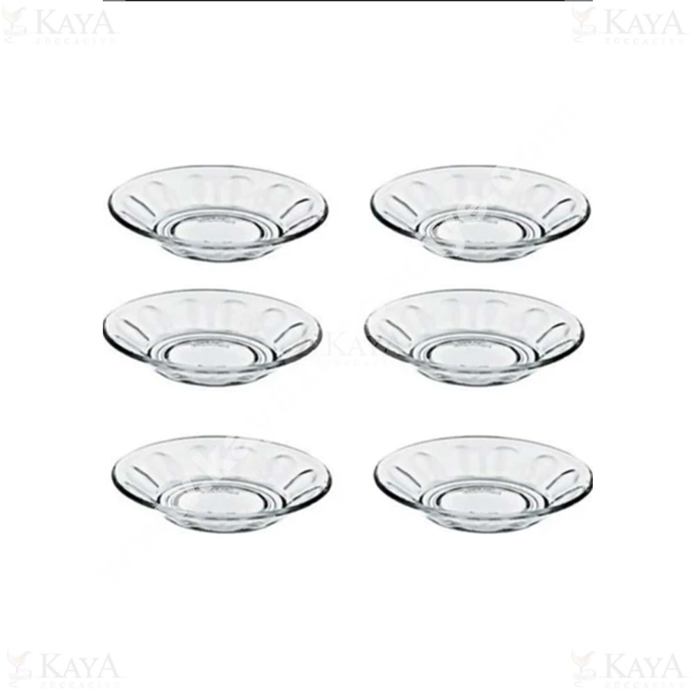 PAŞABAHÇE ÇAY TABAĞI OPTİKLİ 6 LI GLASS4YOU 1209706 1*12