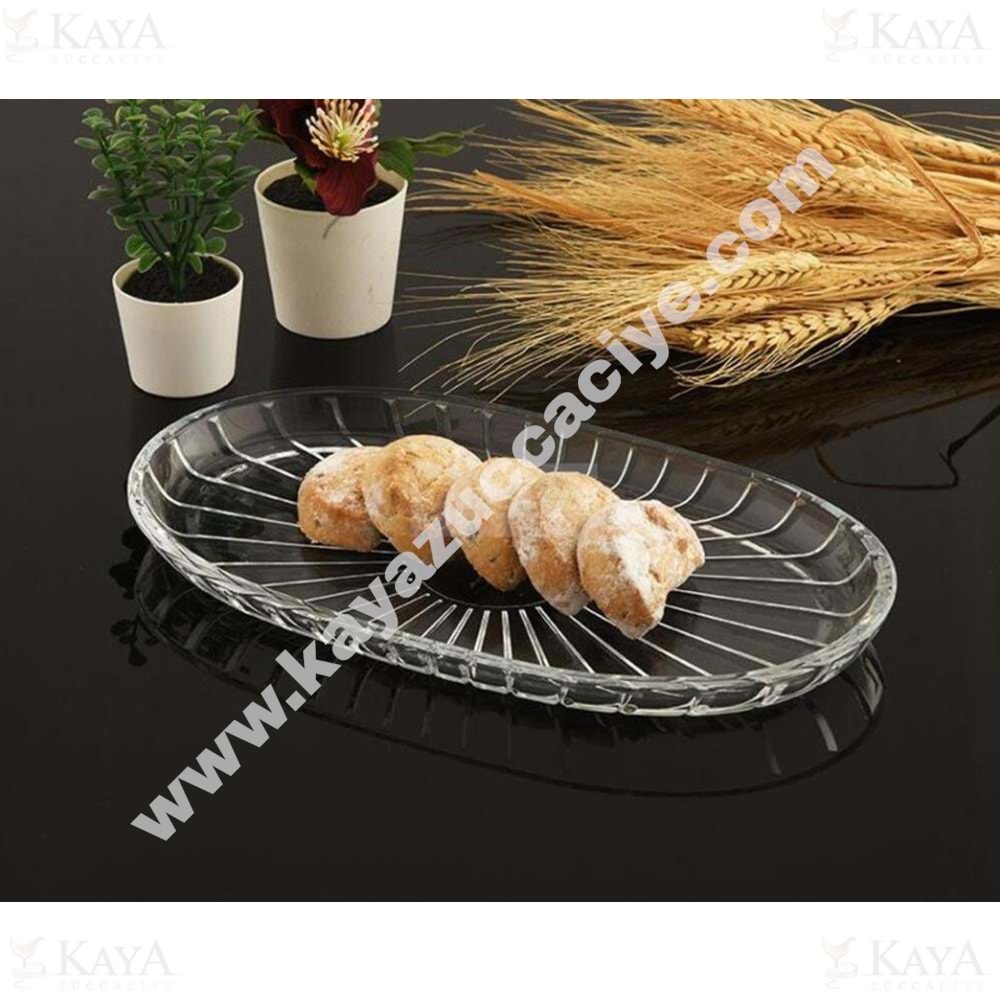 PAŞABAHÇE CAM SERVİS TABAĞI ELEGANT OVAL 16x28 CM 1*6
