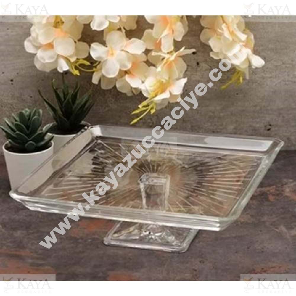 PAŞABAHÇE SUNUMLUK MADLEN AYAKLI SERVİS TABAĞI 23x23 CM 1*2