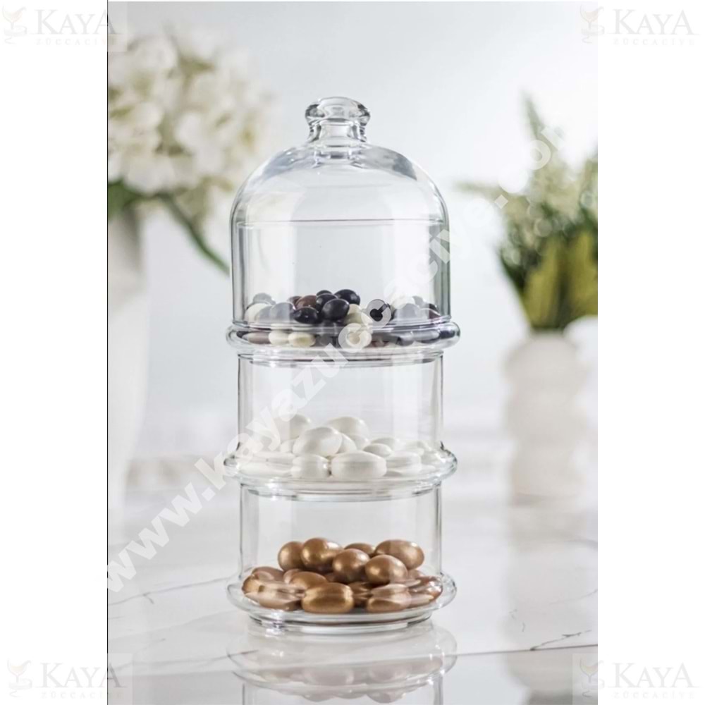 PAŞABAHÇE DRAJELİK PATİSSERİE 3 KATLI KÜÇÜK SUNUMLUK 1*6