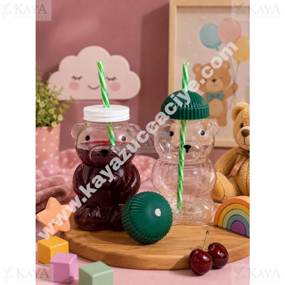 AJE CUPIBEAR POLİKARBON MATARA SİLİKON KAPAK AYICIK MODEL 500 ML 1*48