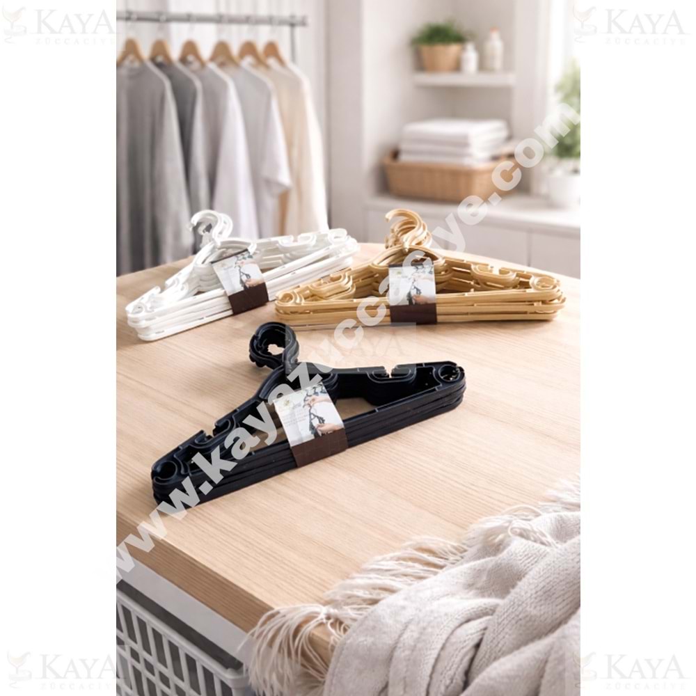 BEE HOME ELBİSE ASKISI DÖNER BAŞLIKLI 6 LI 1*24
