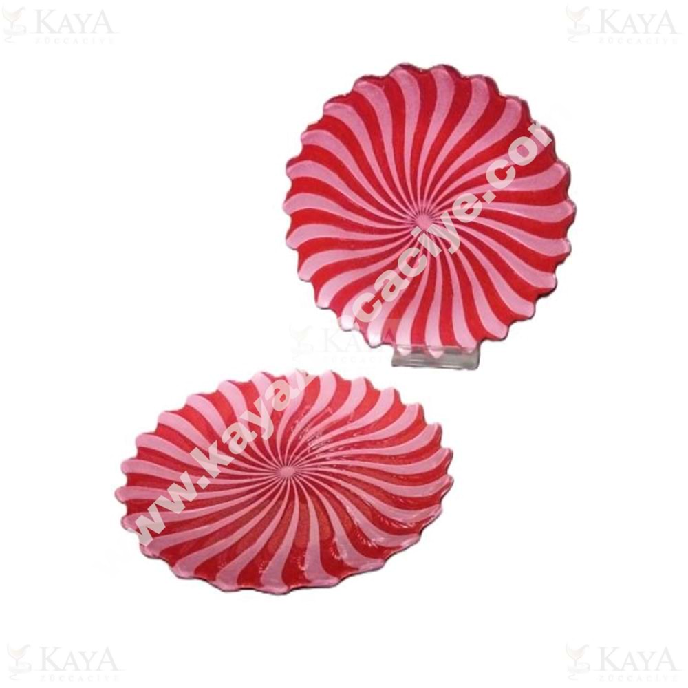 EKS CAM RENKLİ PASTA VE SUNUM TABAĞI 21 CM 1*6