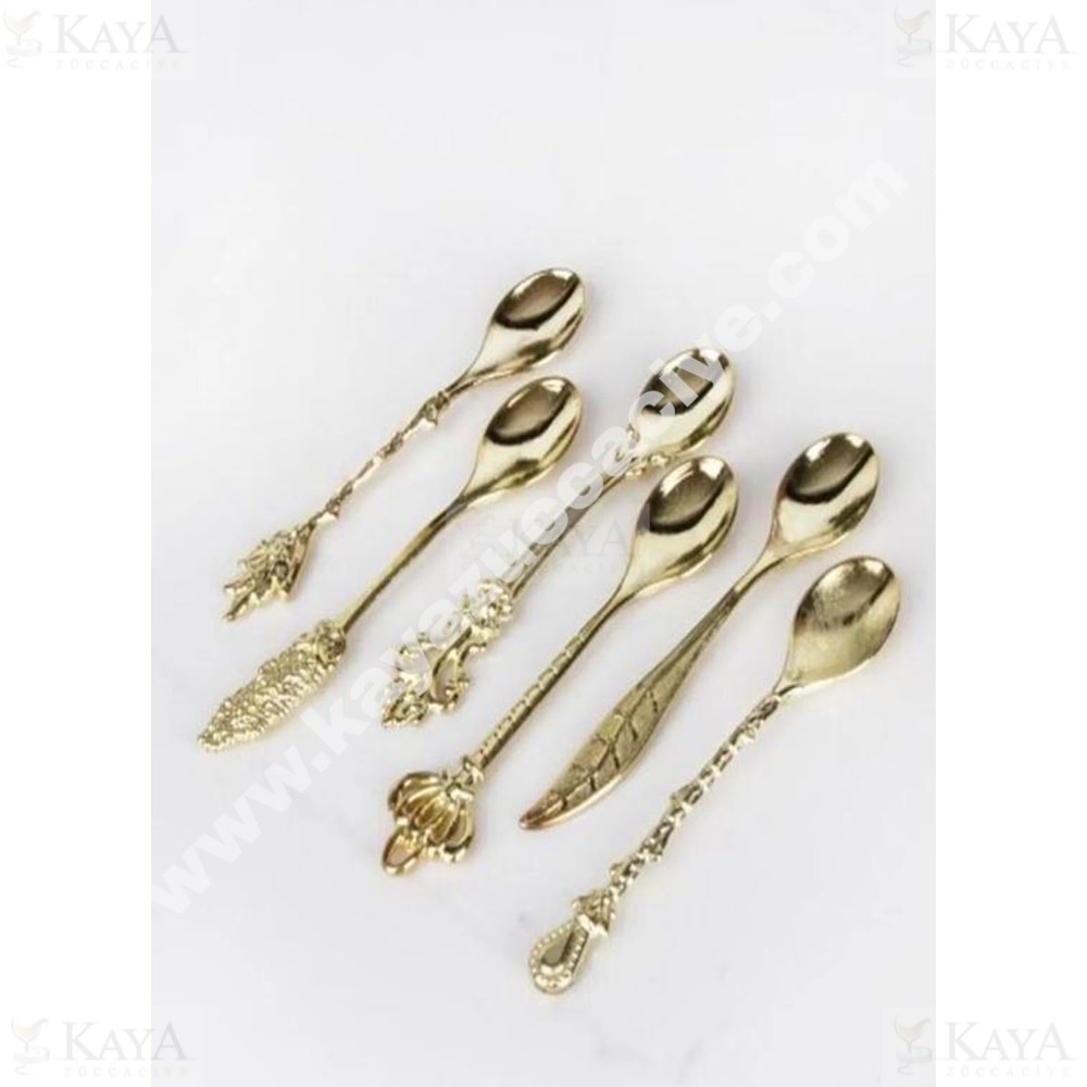 KSV GOLD DESENLİ METAL 6 LI ÇAY KAŞIĞI 1*72