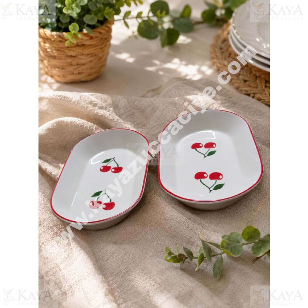 ASEL SERAMİK KAYIK KİRAZ OVAL KAYIK 24,5 CM 1*24