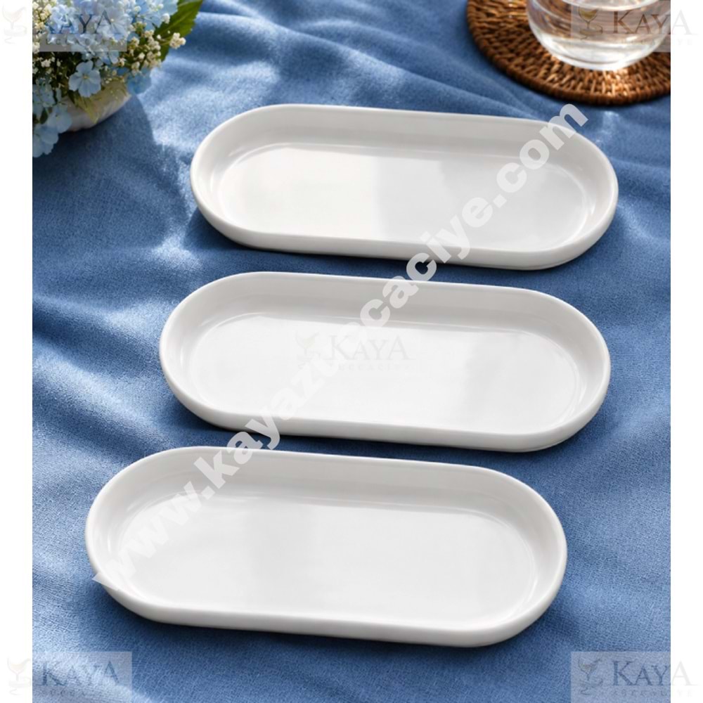 ASEL SERAMİK SUNUMLUK 3 LÜ ZEYTİNLİK 17x8 CM 1*40