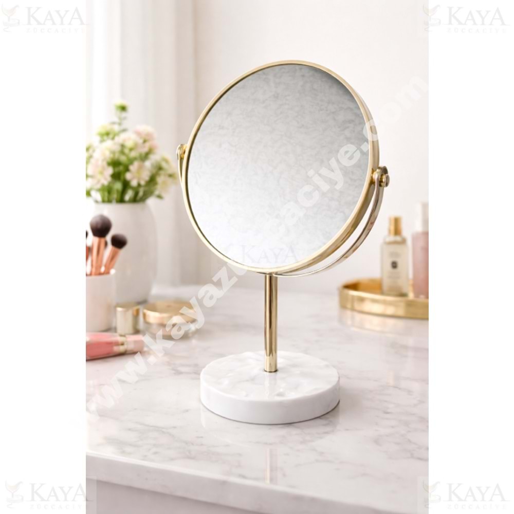 BZD GOLDEN ANGEL MAKYAJ AYNASI ÇİFT TARAFLI OVAL AYAKLI LÜKS 1*36