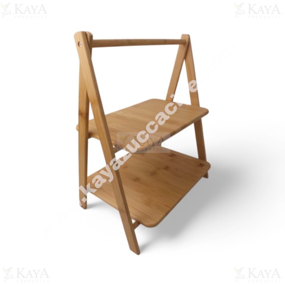 BALSA BAMBU SUNUMLUK 2 KATLI DİKDÖRTGEN 29.5x22.5x29 CM 1*12