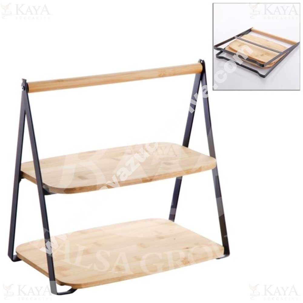 BALSA BAMBU SUNUMLUK 2 KATLI 28x20x27 CM 1*10