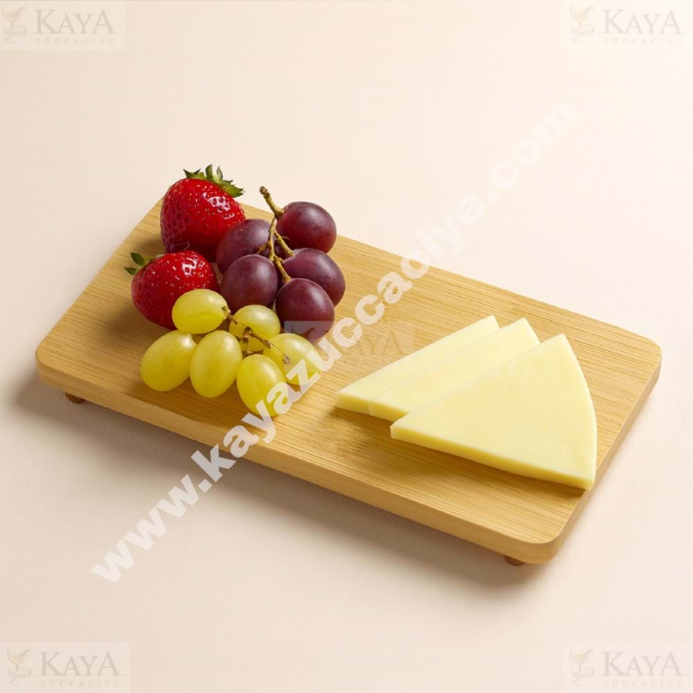 BZD IVORY BAMBU SUNUMLUK DİKDÖRTGEN AYAKLI 21x12 CM 1*48