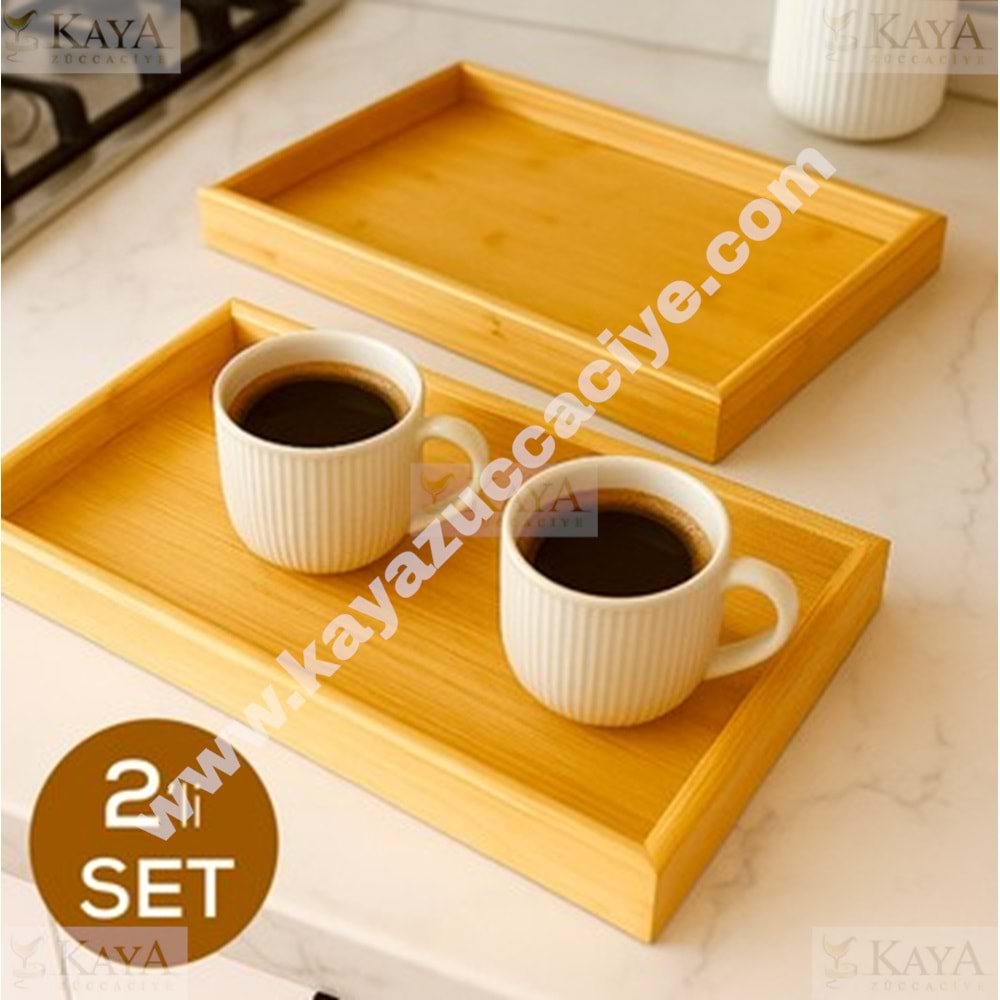 BZD IVORY BAMBU 2 Lİ TEPSİ 35x25&40x30 CM 1*24