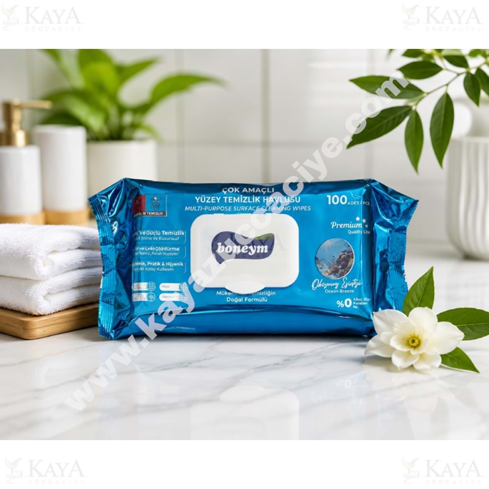 BONEYM ÇOK AMAÇLI YÜZEY TEMİZLİK HAVLUSU OKYANUS 100 LÜ 1*12