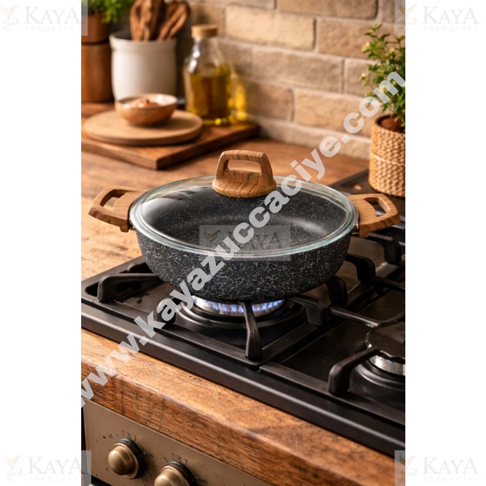 BRİLLANT TENCERE ALPHA GRANİT BASIK 30 CM 1*4