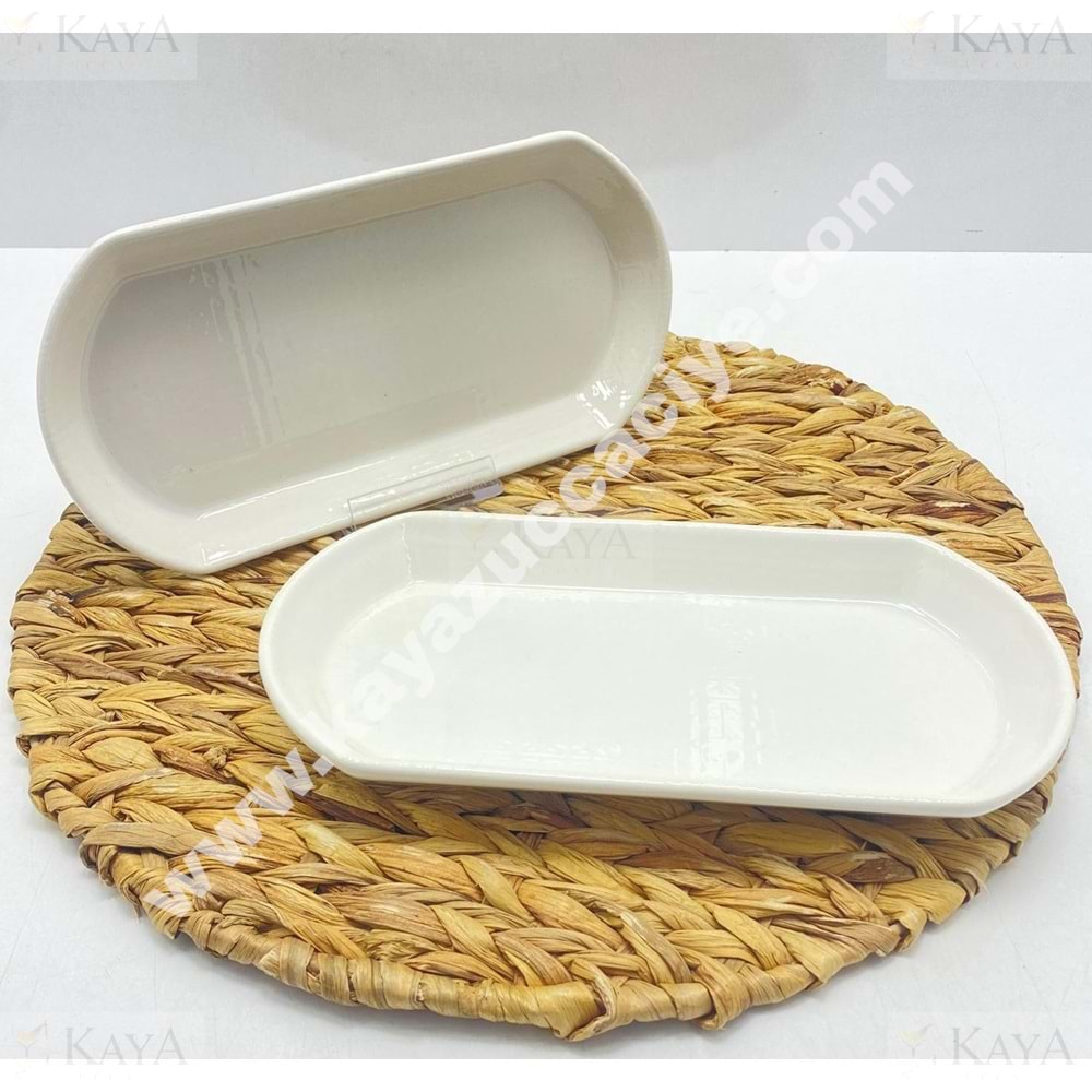 ALİNA HOME BEYAZ TENA (115) OVAL KAYIK ORTA 25,5X12 CM 1*12