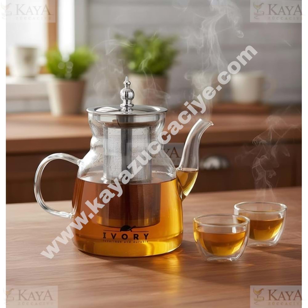 BZD IVORY CAM DEMLİK SÜZGEÇLİ BOROSİLİKAT 1000 ML 1*24