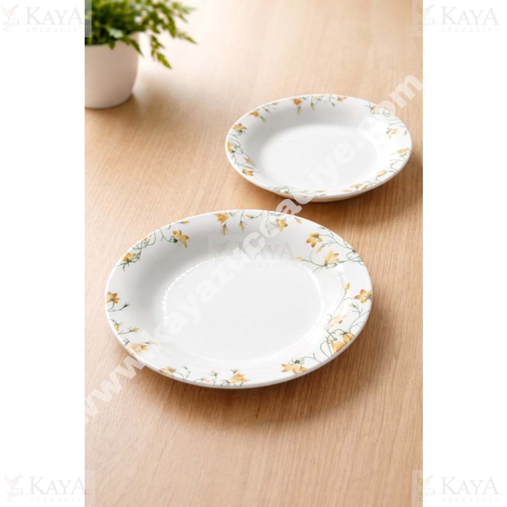 ALİNA HOME PEMBE SARI ÇİĞDEM YEMEK TABAĞI 20 CM 1*12