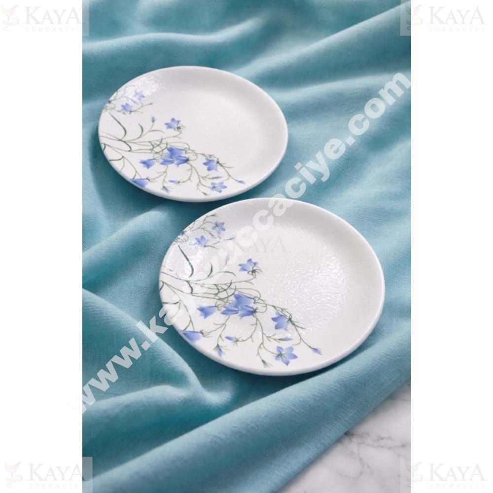 ALİNA HOME MAVİ ÇİĞDEM YUVARLAK TATLI TABAĞI 14,5x14,5 CM 1*20