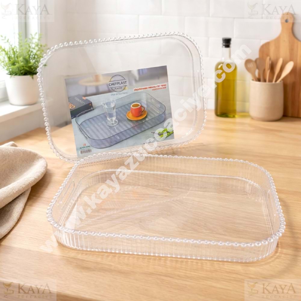 ALP CHEFPLAST AKRİLİK DİKDÖRTGEN DEKORATİF TEPSİ 1*24