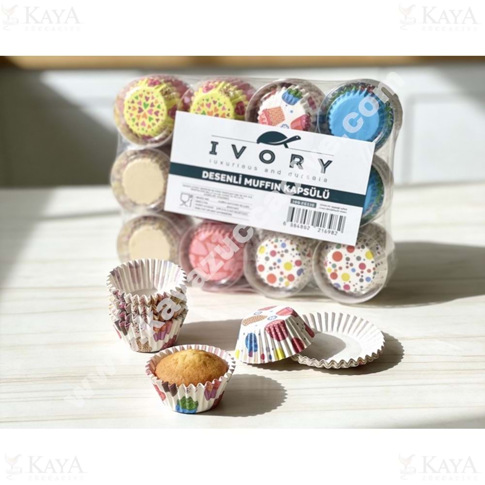 BZD IVORY KEK KALIBI DESENLİ MİNİ KEK KAPSÜLÜ 100 LÜ 1*12