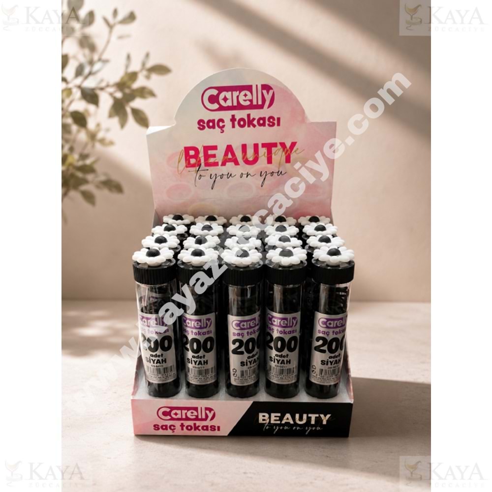 CARELLY SAÇ TOKASI SİYAH LASTİK TOKA 200 LÜ 8417 1*20