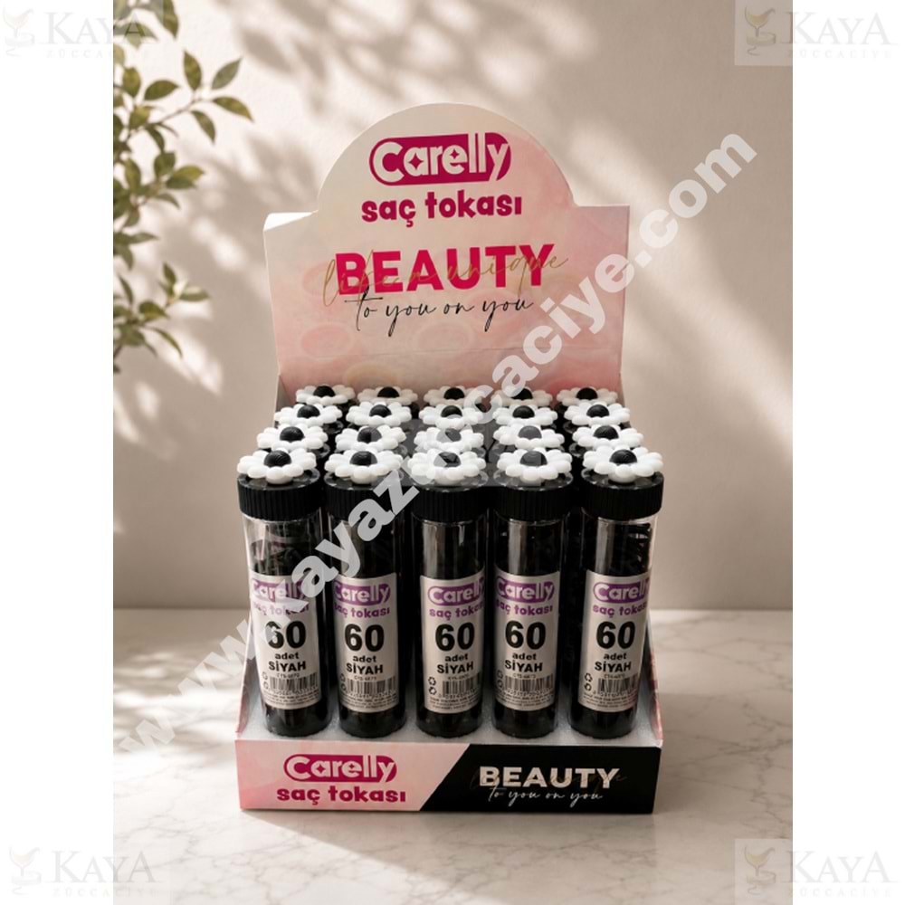 CARELLY SAÇ TOKASI SİYAH BEZ TOKA 60 LI 8426 1*20