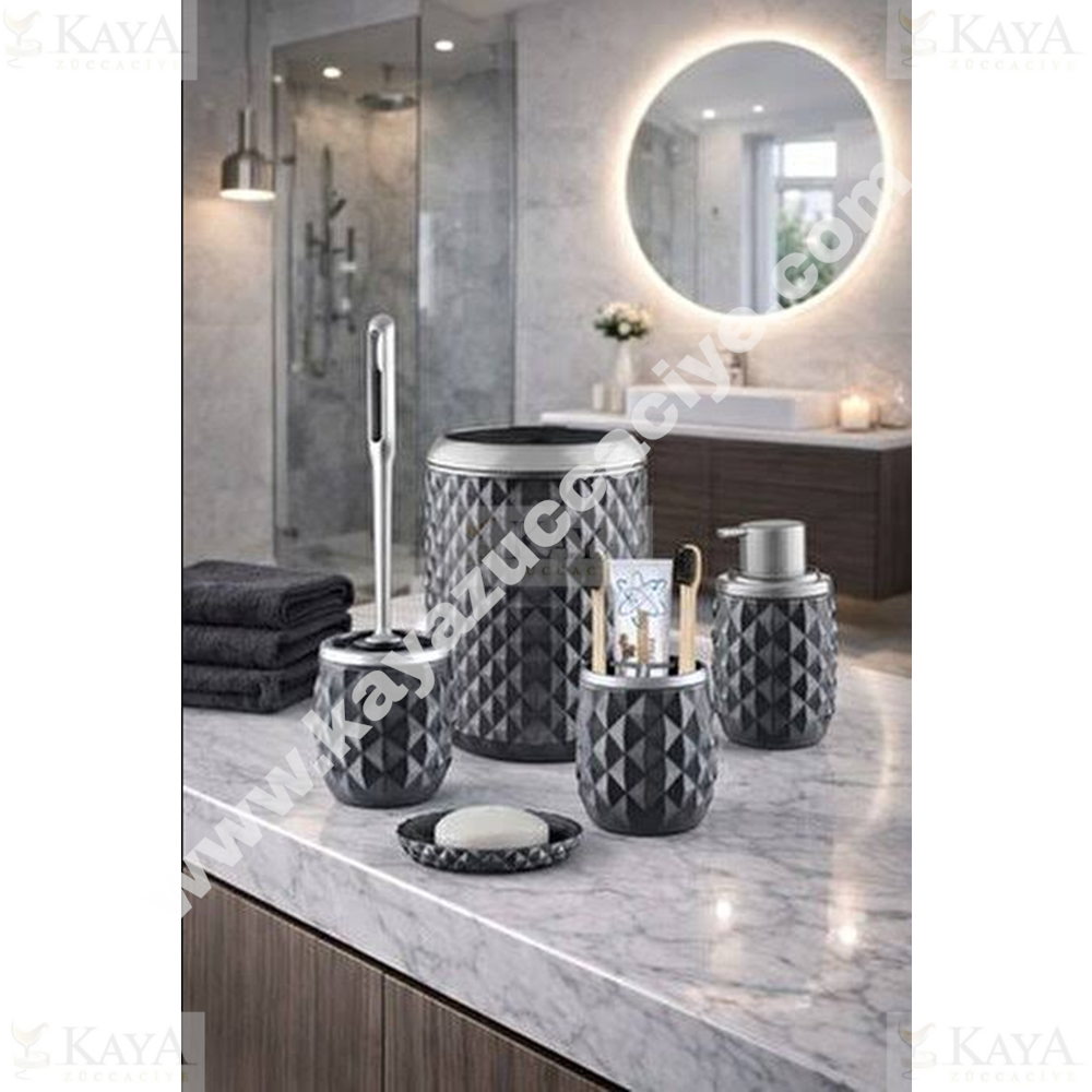 DECOREV BANYO SETİ WACO 5 PARÇA GRİ 1*6