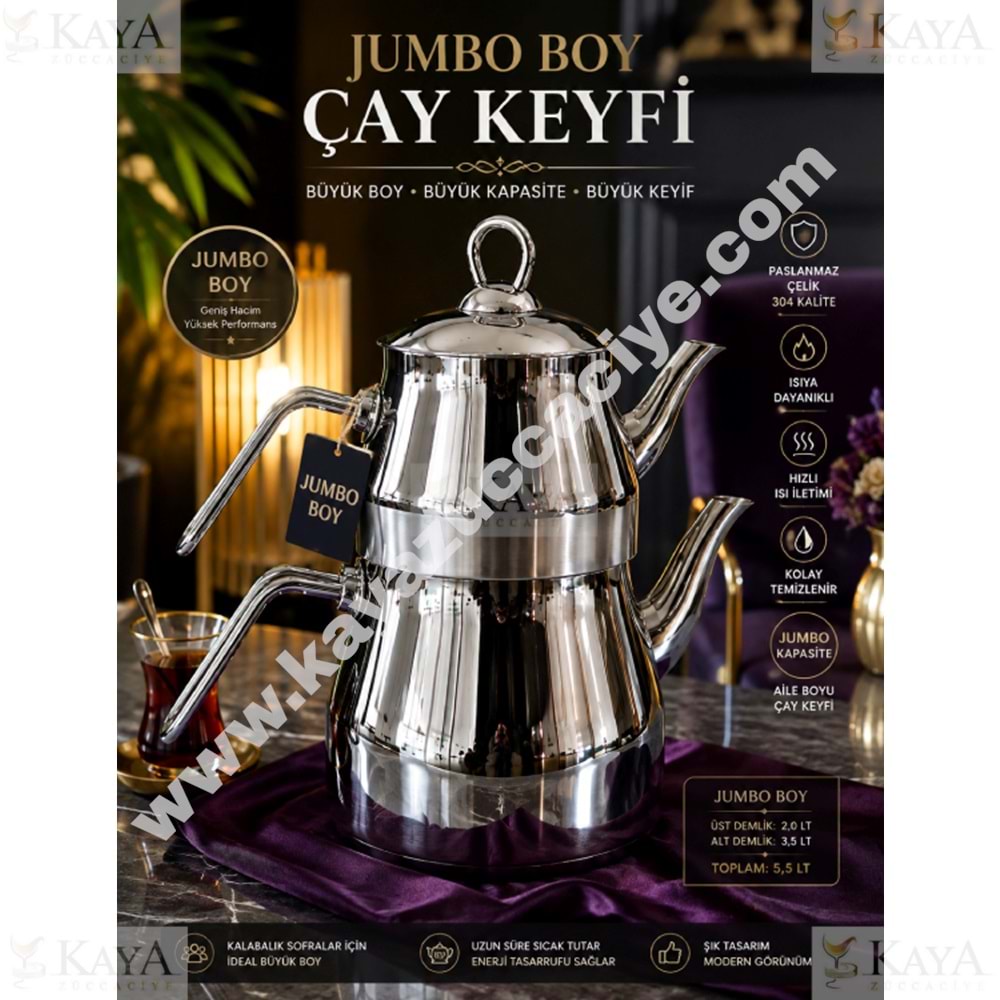 ZEN ÇAYDANLIK DEFNE JUMBO BOY SİLVER KULP 1*6