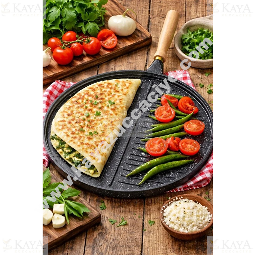 BRİLLANT GÖZLEME VE IZGARA ÇİFT TARAFLI GRANİT TAVA 36 CM 1*13