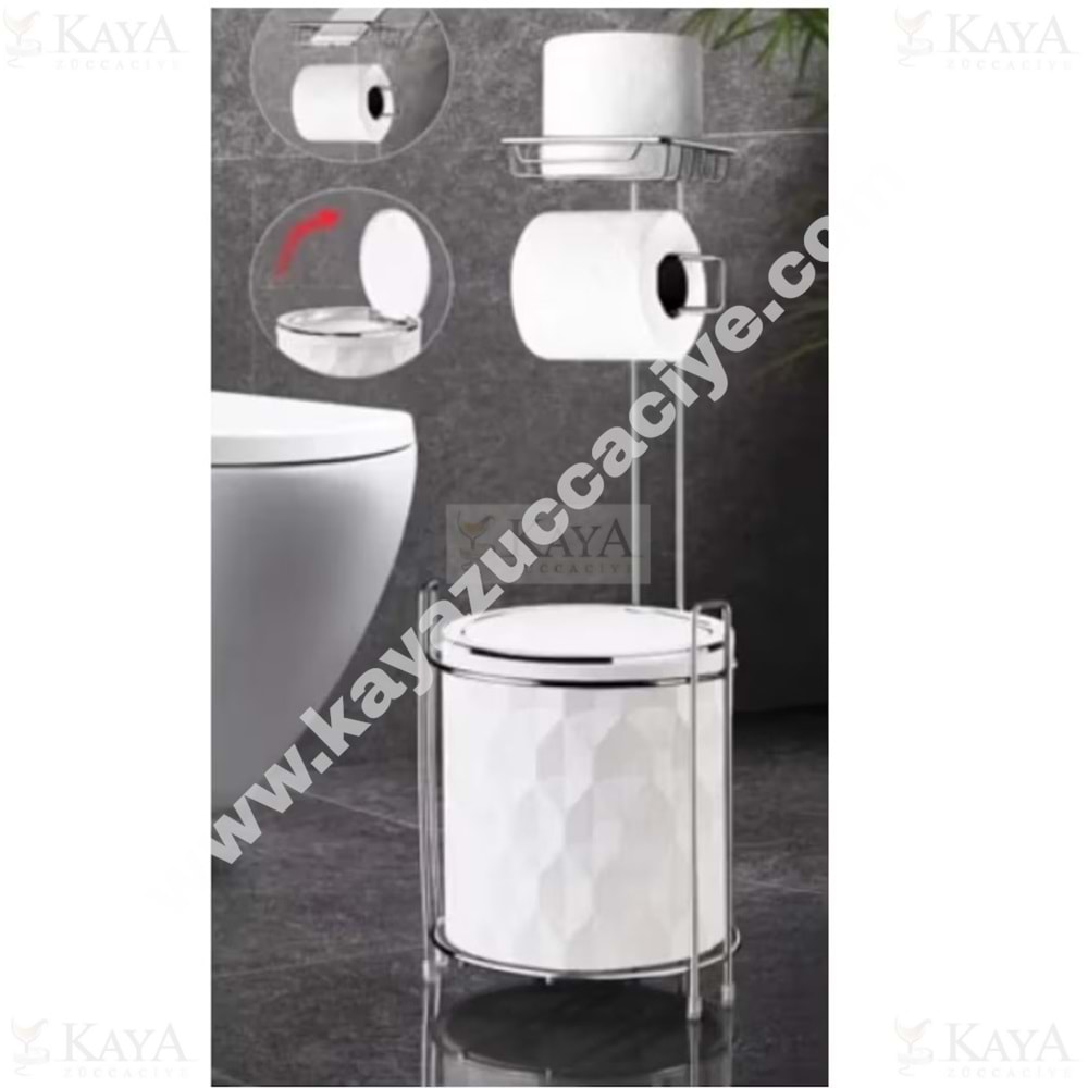 KOSOVA YEDEKLİ WC KAĞITLIK KROM BEYAZ DMD-0120 1*6