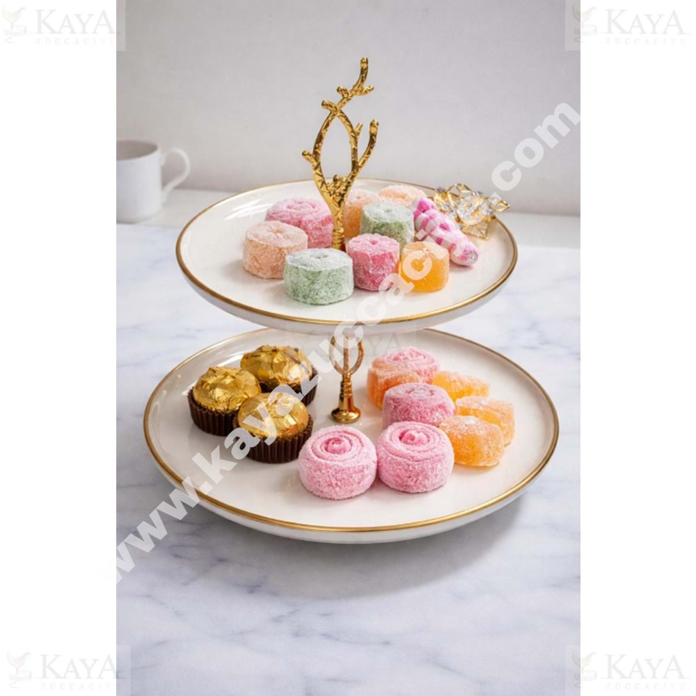 DRT KATLI KURABİYELİK SEMAZEN ALTIN BROŞLU 27x27 CM 1*12