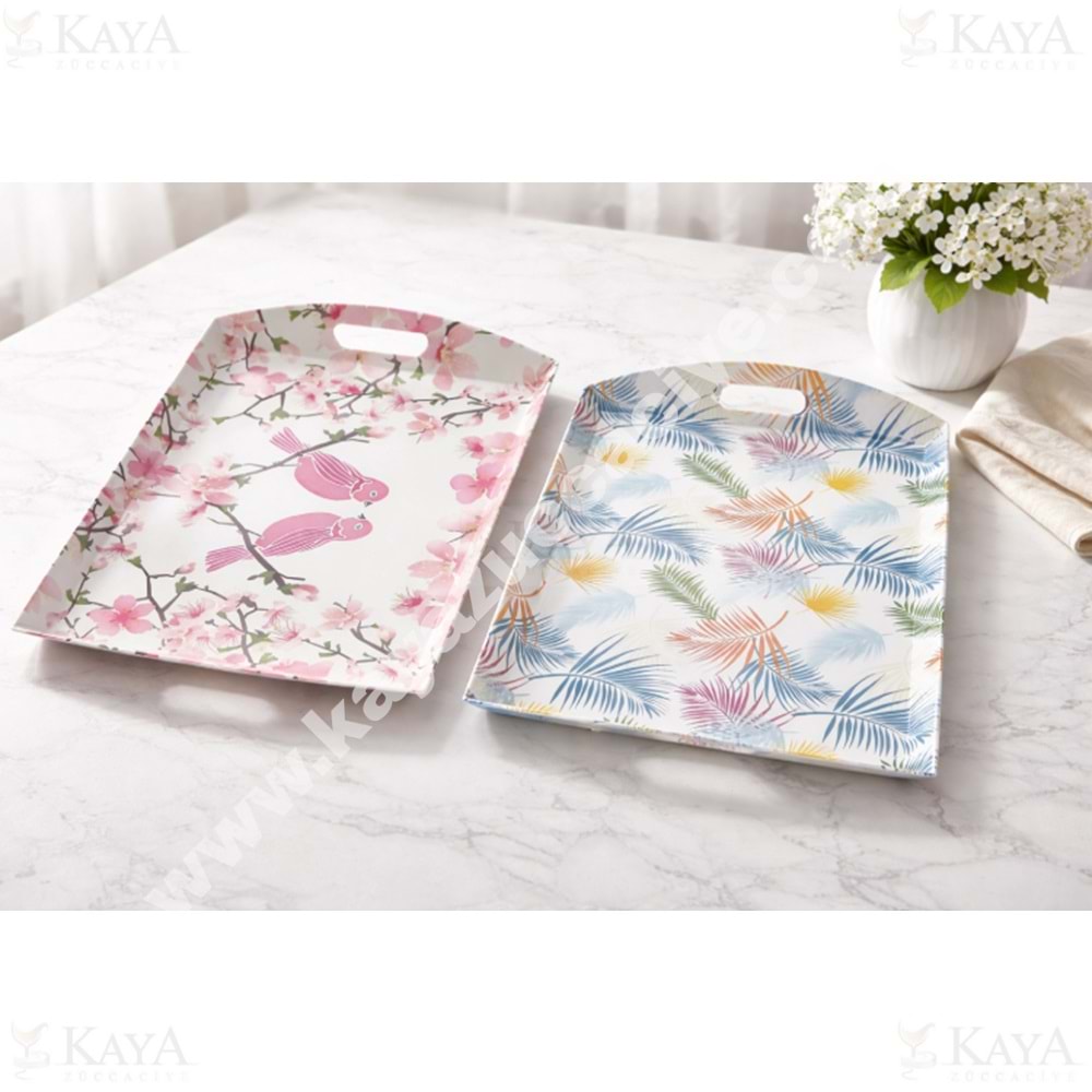 KRD MELAMİN TEPSİ EFES KULPLU TEPSİ 40x28 CM 1*50