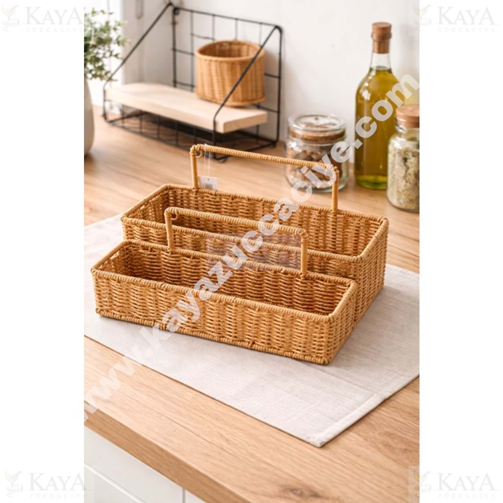 EGE SEPET DİKDÖRTGEN ASKILI HASIR 2 Lİ 32x13 CM-29x10 CM 1*48