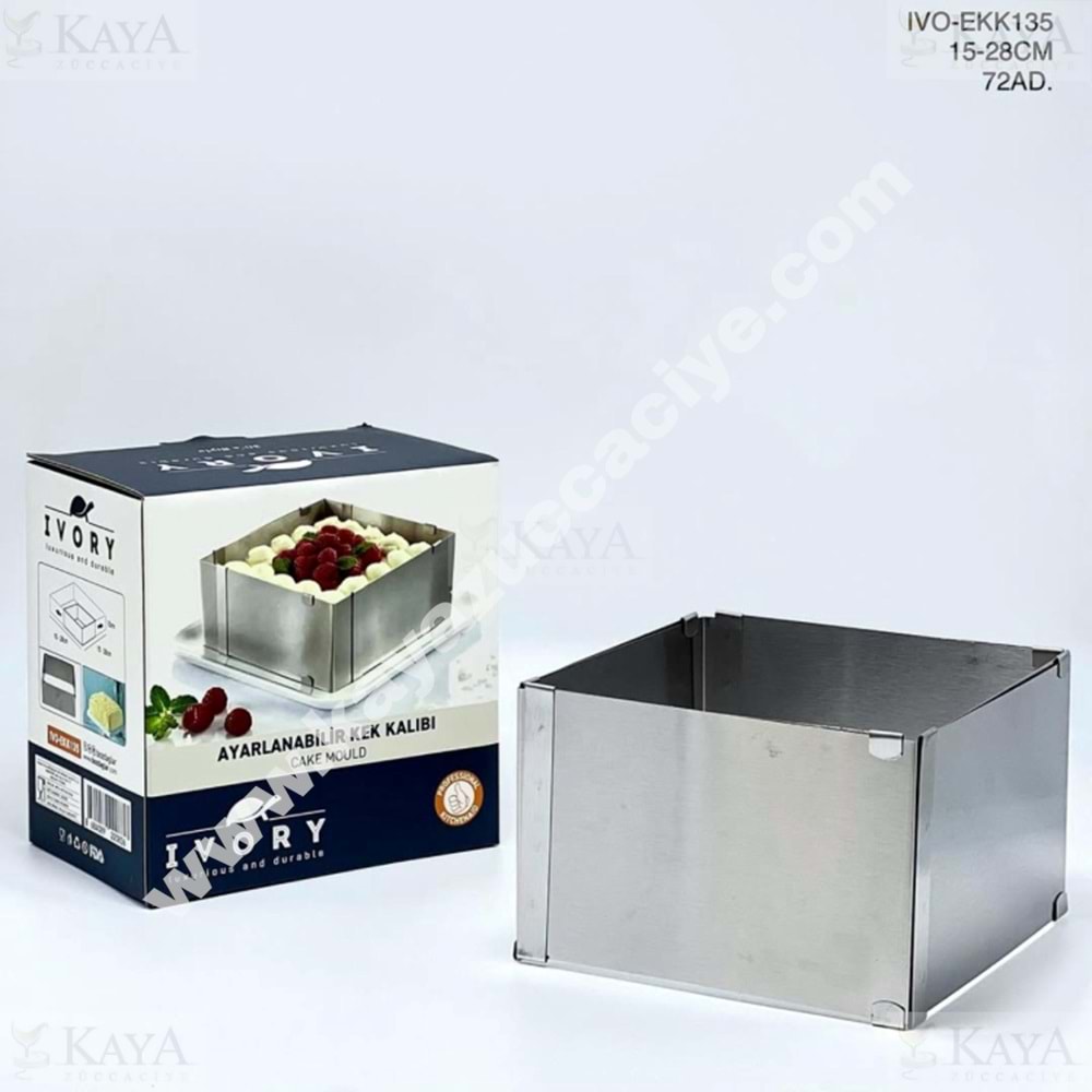 BZD IVORY KEK KALIBI METAL AYARLANABİLİR KARE 1*72